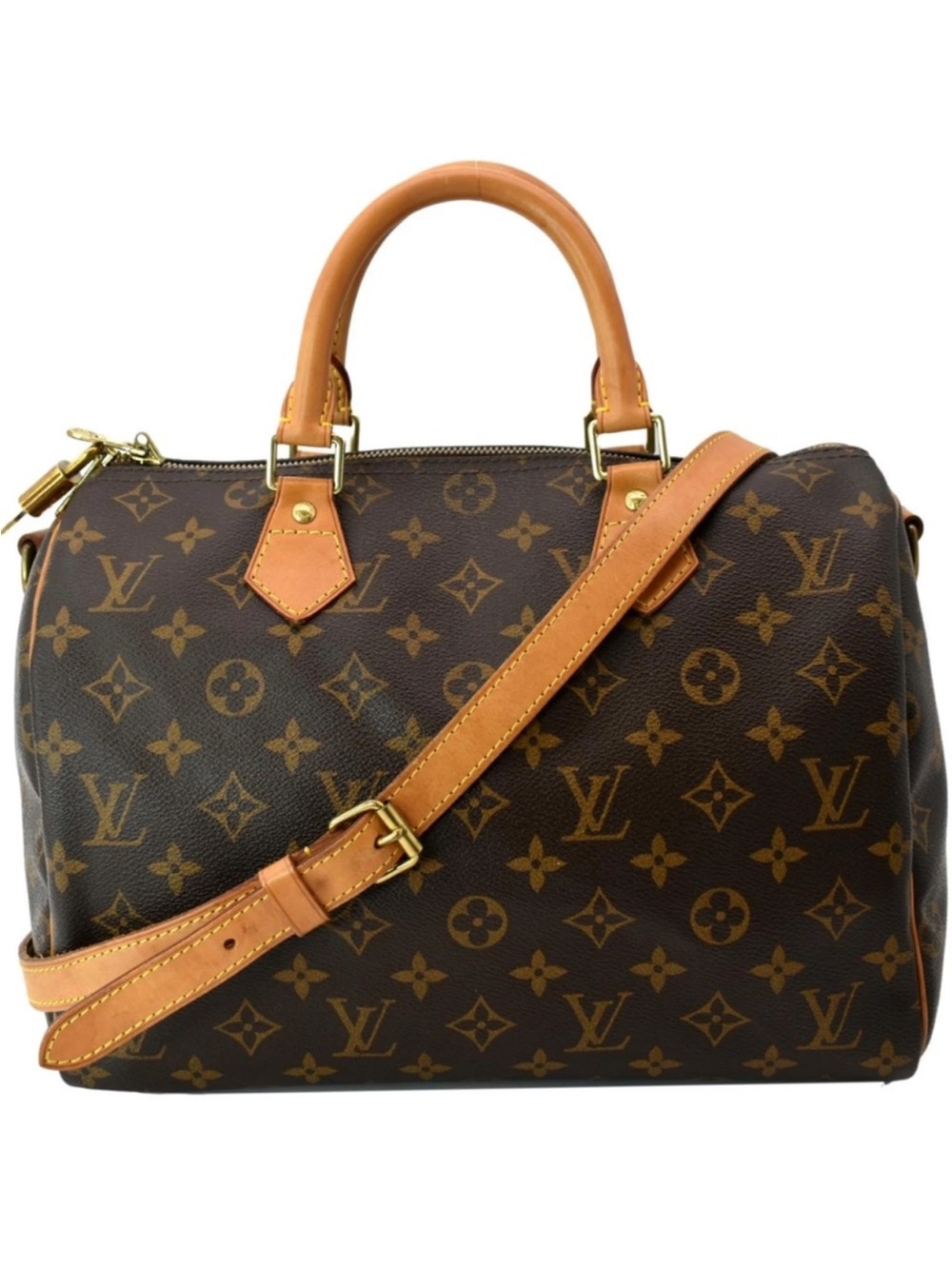 Louis Vuitton Monogram Canvas Satchel in Brown and Tan